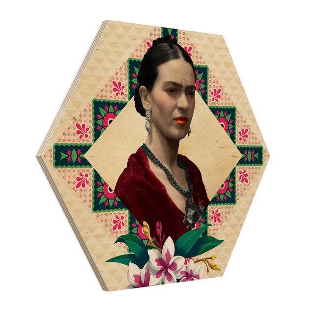 Wanddeko Esszimmer Frida Kahlo - Blumen und Geometrie