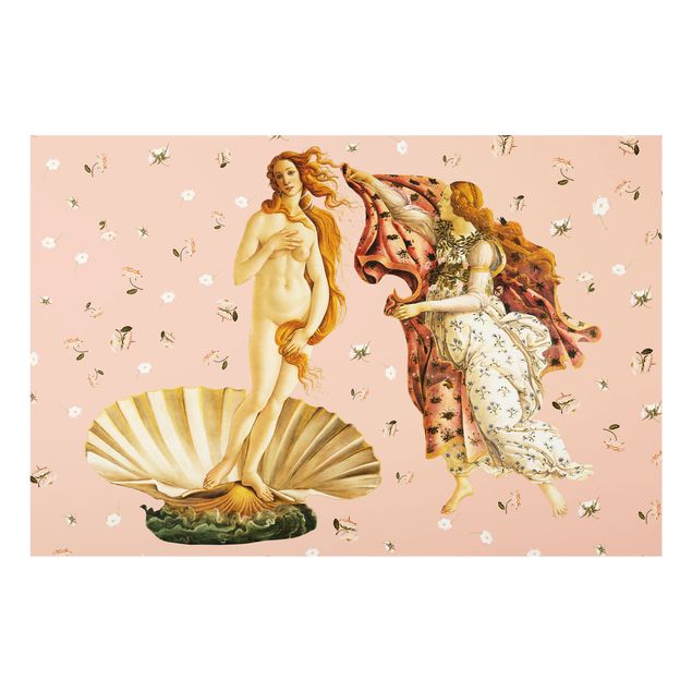 Deko Frau Die Venus von Botticelli auf Rosa