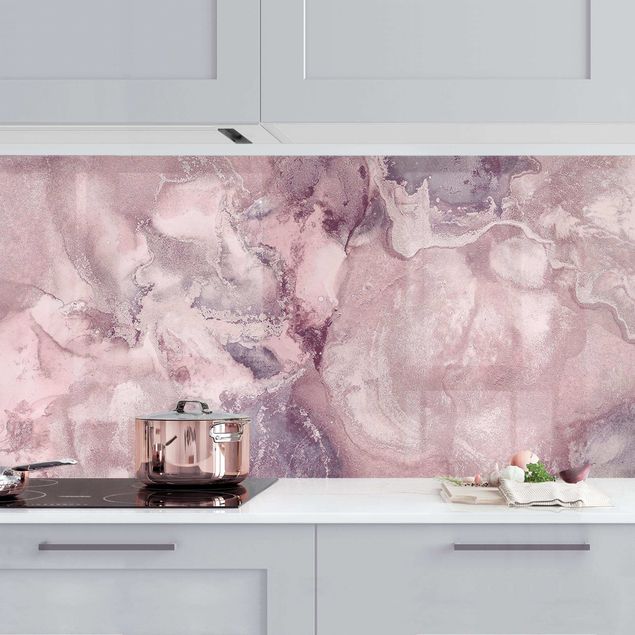 Küchen Deko Farbexperimente Marmor Violett