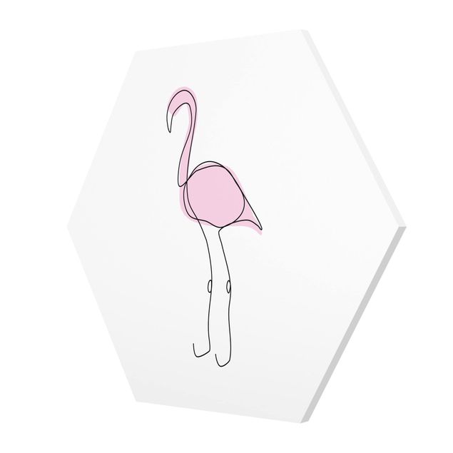 Wanddeko draußen Flamingo Line Art