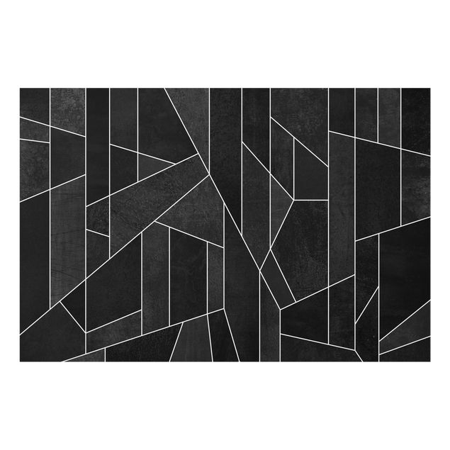 Wohndeko Abstrakt Schwarz Weiß Geometrie Aquarell