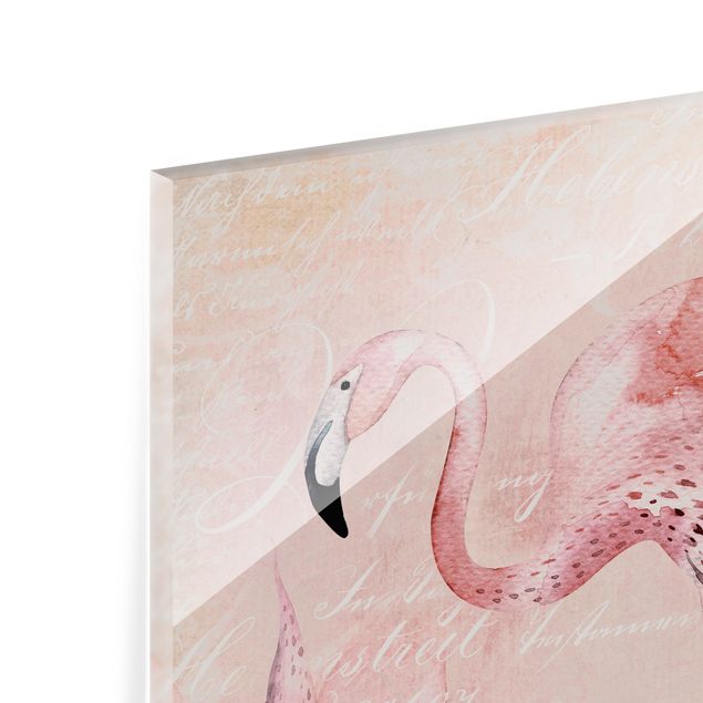 Deko Vögel Shabby Chic Collage - Flamingo