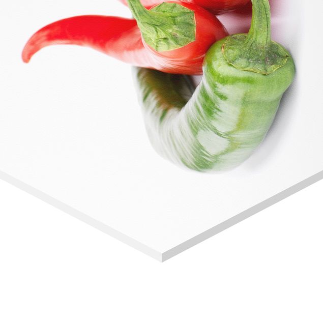 Deko Kulinarisch Rote und grüne Peperoni