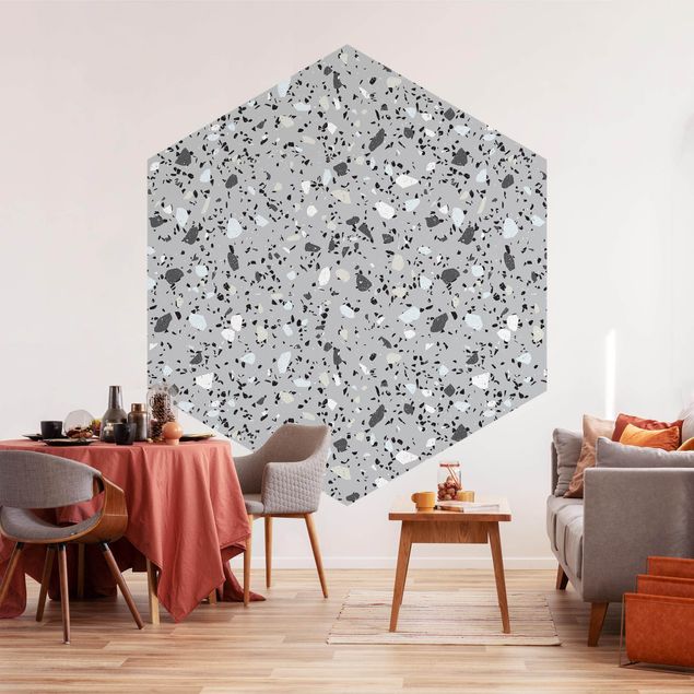 Wanddeko Esszimmer Detailliertes Terrazzo Muster Massa