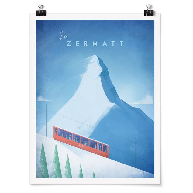Wanddeko Esszimmer Reiseposter - Zermatt