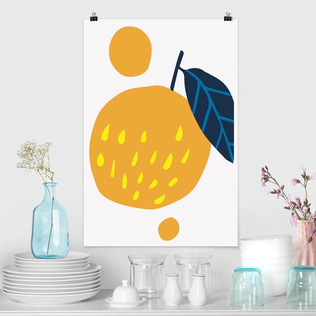 Küche Dekoration Abstrakte Formen - Orange