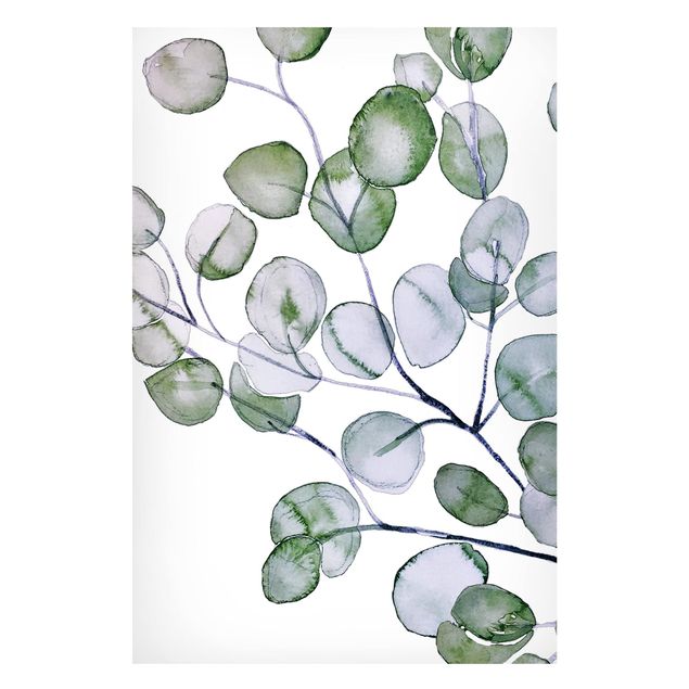 Wanddeko Esszimmer Grünes Aquarell Eukalyptuszweig