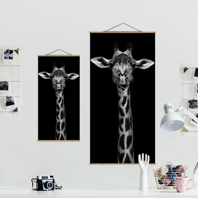 Wanddeko Büro Dunkles Giraffen Portrait