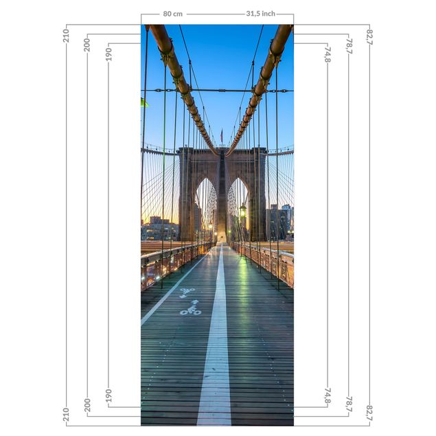 Deko Skylines Morgenblick von der Brooklyn Bridge