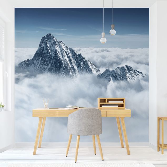 Wanddeko Wohnzimmer Die Alpen über den Wolken