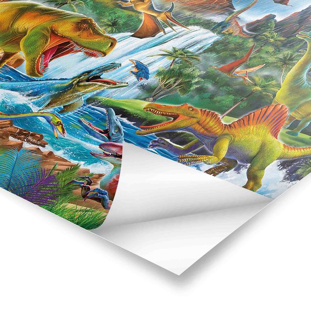 Tiere Poster Dinosaurier im Urzeitgewitter