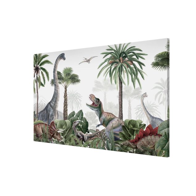 Wanddeko Büro Dinosauriergiganten im Dschungel