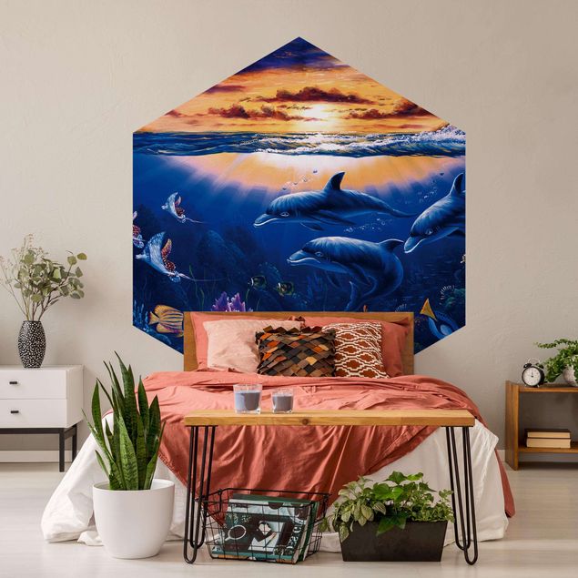 Wanddeko Schlafzimmer Dolphins World