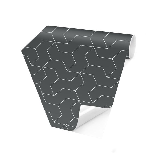 Wanddeko grau Dreidimensionale Struktur Linienmuster