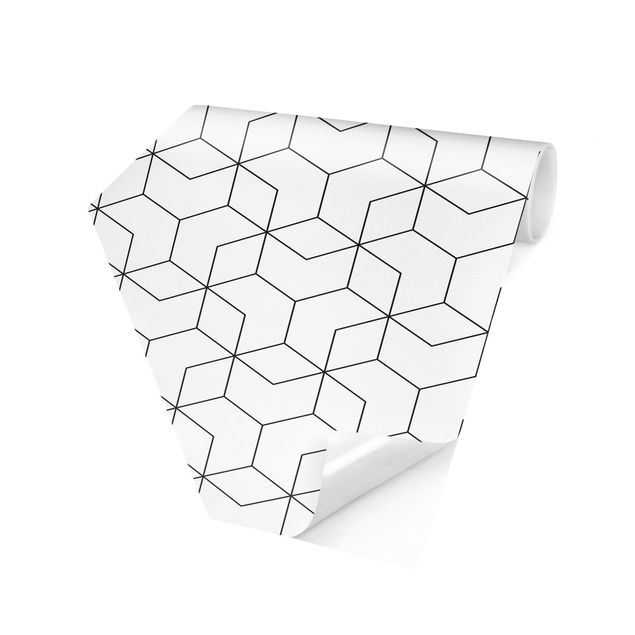 Wanddeko Esszimmer Dreidimensionale Würfel Linienmuster
