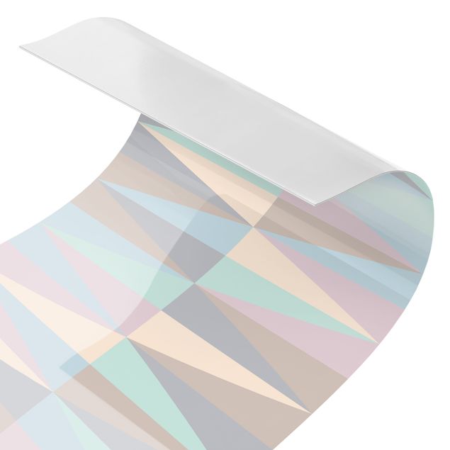 Küchenrückwand selbstklebend Dreiecke in Pastellfarben