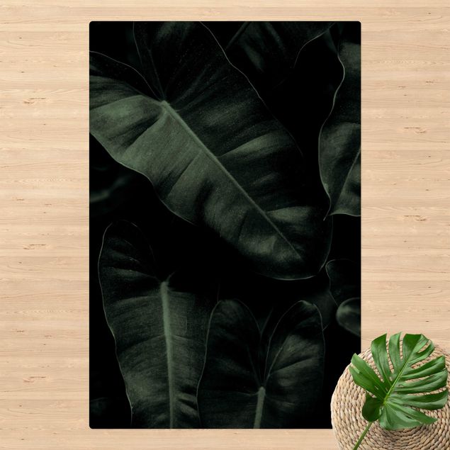 Wanddeko Schlafzimmer Dschungel Blätter Dunkelgrün
