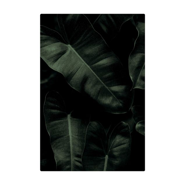 Wanddeko Praxis Dschungel Blätter Dunkelgrün