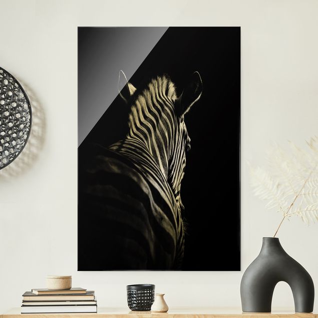 Wanddeko Flur Dunkle Zebra Silhouette