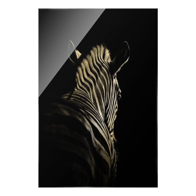 Wanddeko Treppenhaus Dunkle Zebra Silhouette