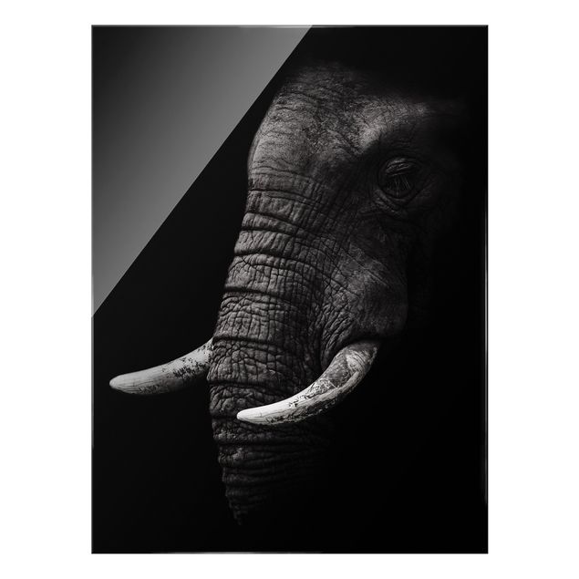 Wanddeko Büro Dunkles Elefanten Portrait