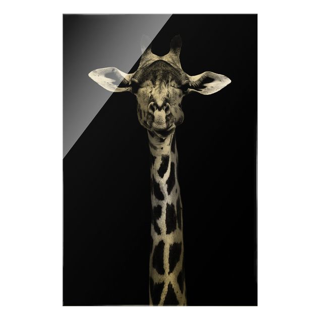 Wanddeko Büro Dunkles Giraffen Portrait