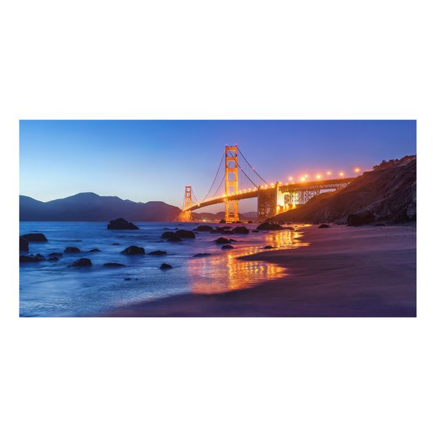Wanddeko Amerika Golden Gate Bridge am Abend