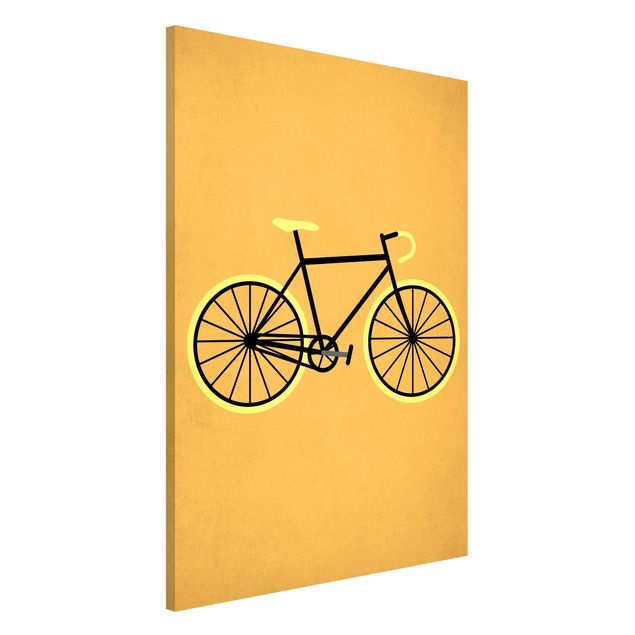 Wanddeko Flur Fahrrad in Gelb