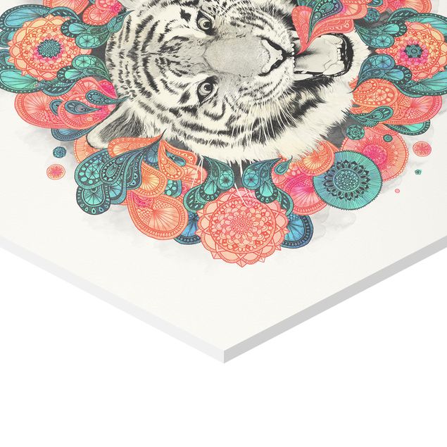 Wandbilder Tiger Illustration Tiger Zeichnung Mandala Paisley