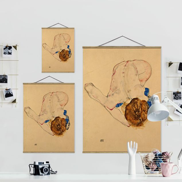Wanddeko Esszimmer Egon Schiele - Nach vorne gebeugter Akt