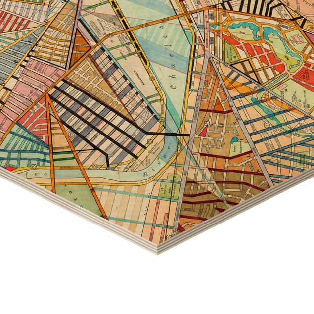Wanddeko Praxis Moderne Karte von Boston
