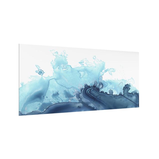 Deko Strand & Meer Welle Aquarell Blau I