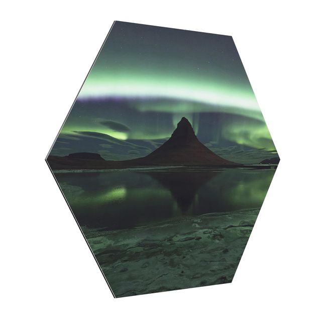 Wanddeko grün Polarlicht in Island