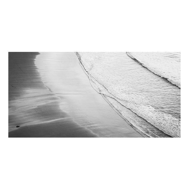 Wohndeko Fotografie Leichter Wellengang am Strand Schwarz Weiß