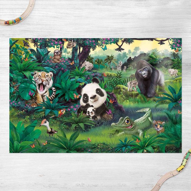 Wanddeko bunt Animal Club International - Dschungel mit Tieren