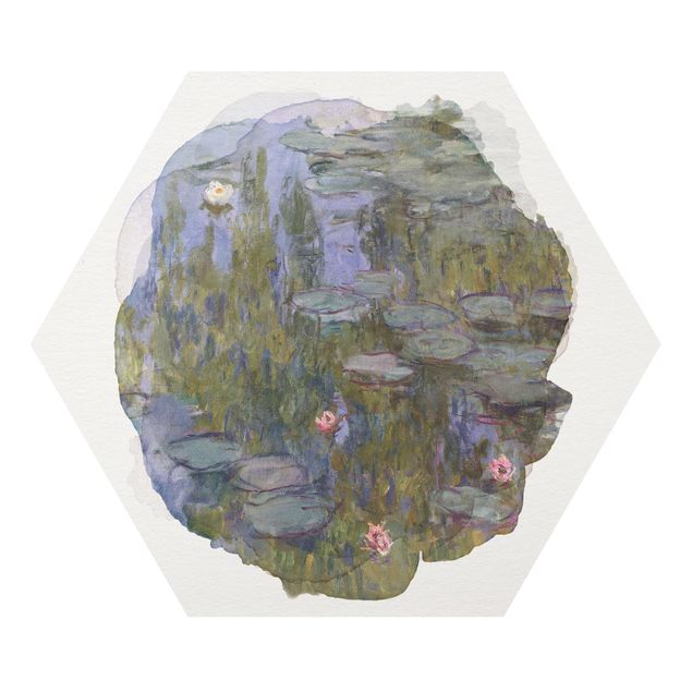 Wanddeko Esszimmer Wasserfarben - Claude Monet - Seerosen (Nympheas)