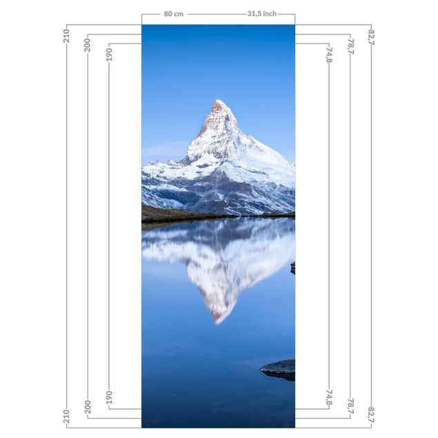 Deko Fotografie Stellisee vor dem Matterhorn