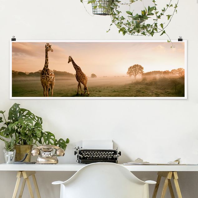 Wanddeko Afrika Surreal Giraffes