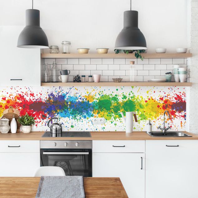 Wanddeko Abstrakt Rainbow Splatter II