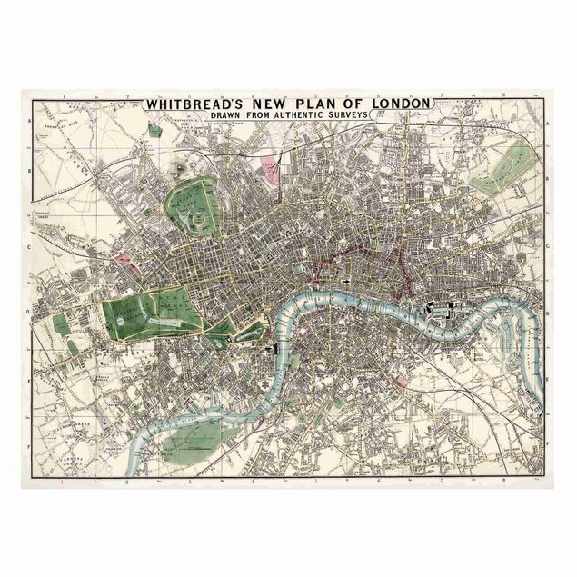Wandbilder London Vintage Stadtplan London