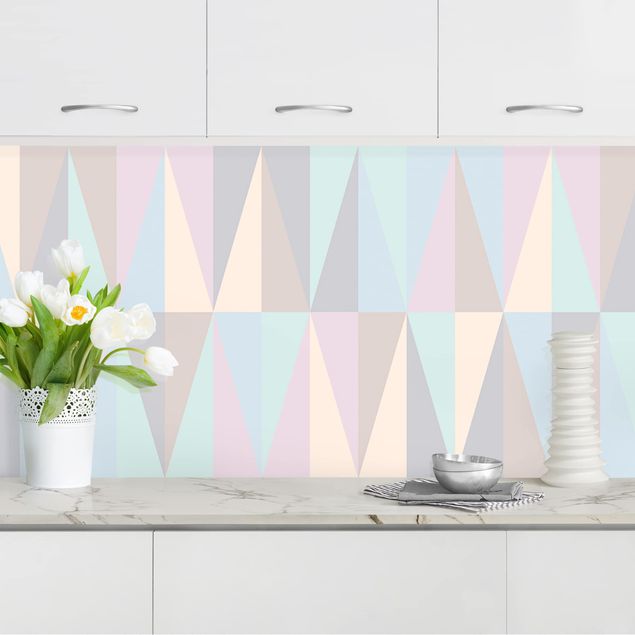Wanddeko Küche Dreiecke in Pastellfarben