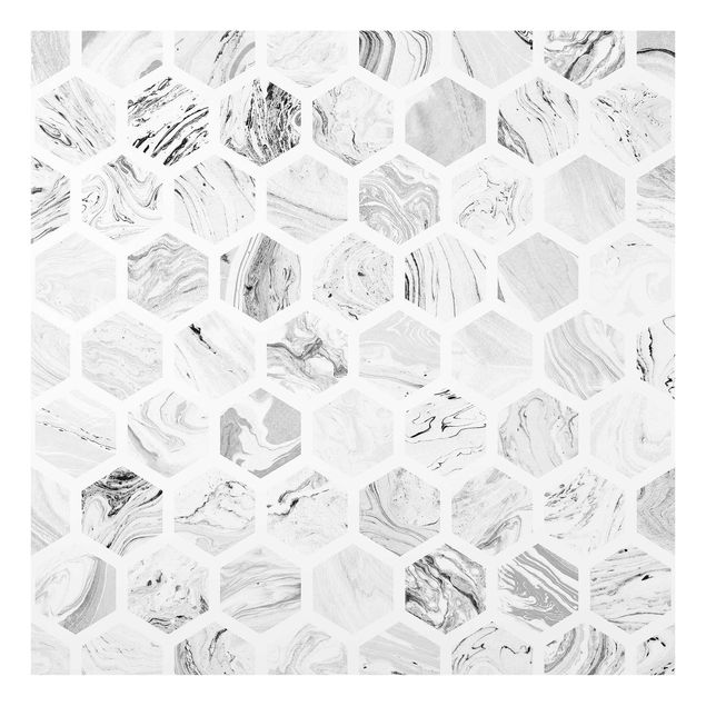 Wohndeko Marmor Marmor Hexagone in Graustufen