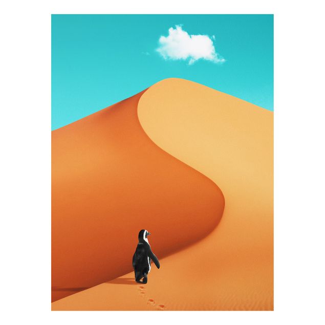 Wanddeko Flur Wüste mit Pinguin