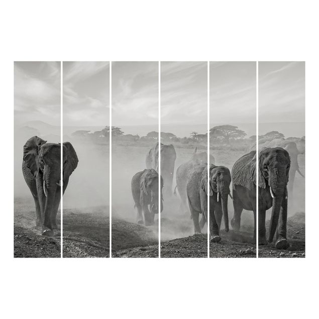 Wanddeko Esszimmer Elefantenherde
