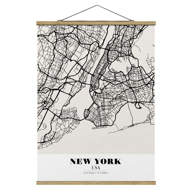 Wanddeko Flur Stadtplan New York - Klassik