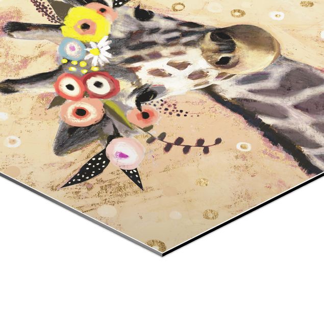 Wanddeko über Sofa Klimt Giraffe