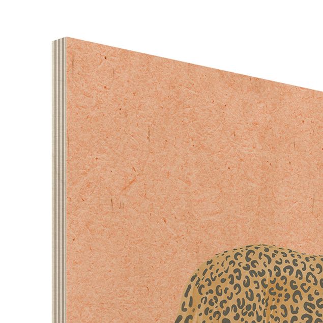 Wanddeko orange Illustration Leoparden Rosa Malerei