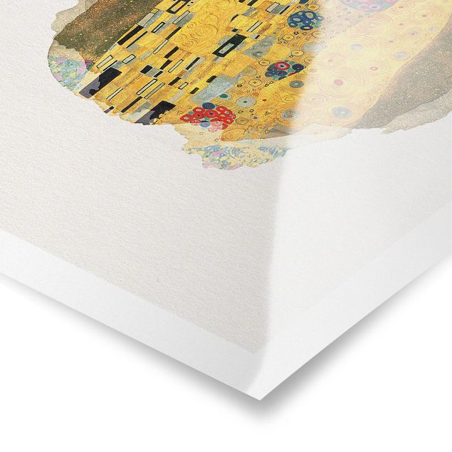 Wanddeko Büro Wasserfarben - Gustav Klimt - Der Kuss