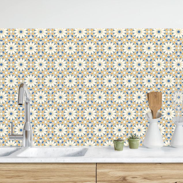 Küchen Deko Orientalisches Muster mit gelben Sternen