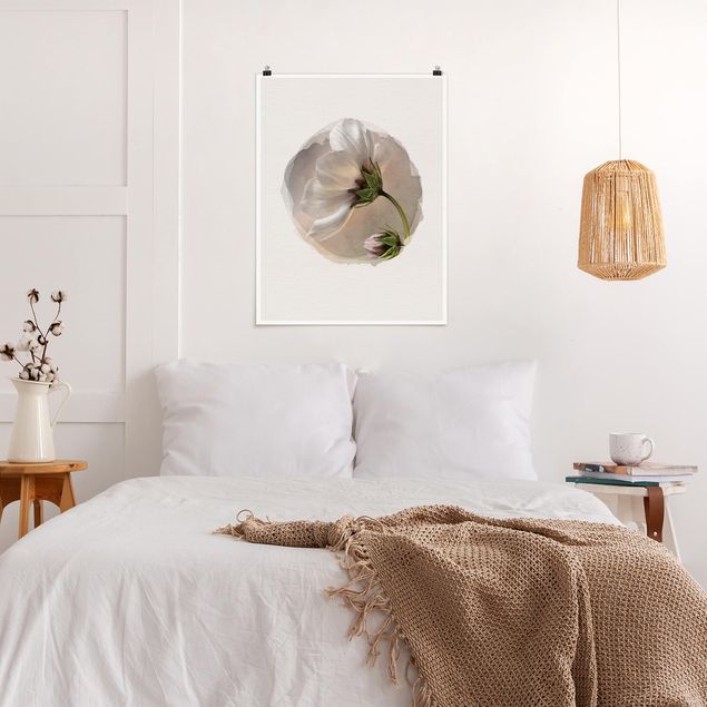 Wanddeko Schlafzimmer Wasserfarben - Himmlischer Blütentraum